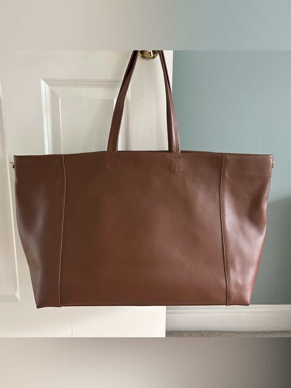 Cuyana Easy Overnighter Bag in Dark Chestnet